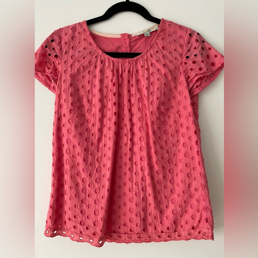 Boden Pink Eyelet Top
